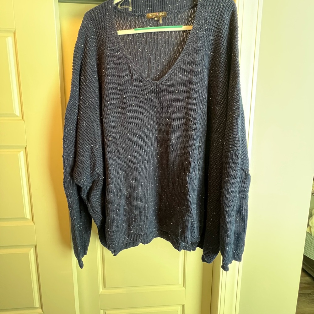 Navy Blue V-Neck Sweater